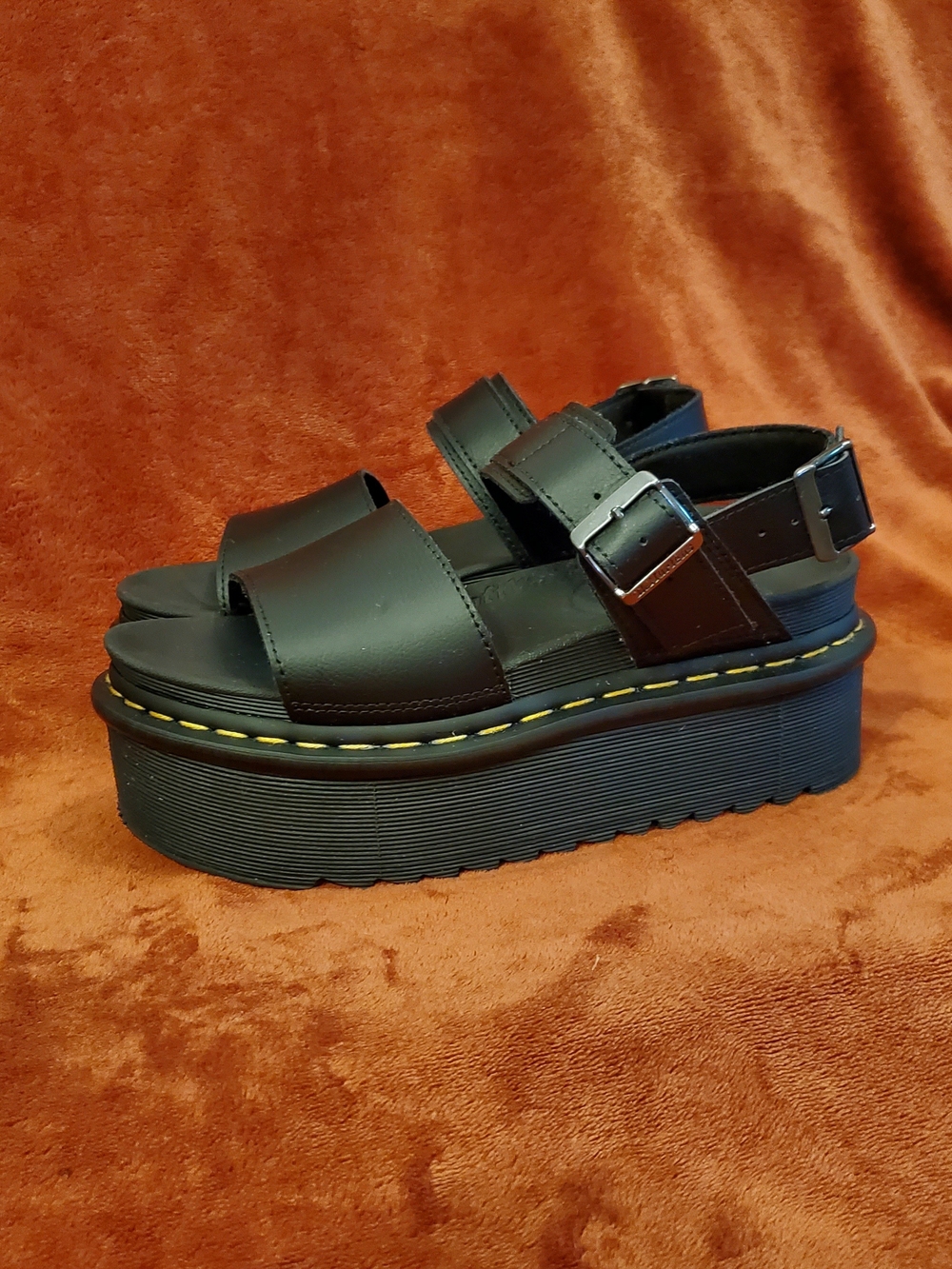 Dr. Martens Black Chunky Platform Buckle Sandals